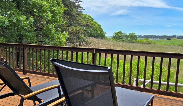 Open & Bright 3BD-Incredible Tidal Marsh Views, A/C, Outdoor Shower, Big Deck